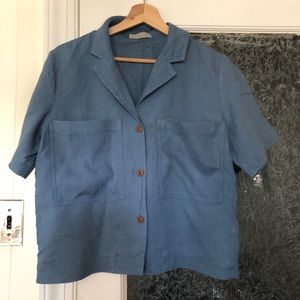 Everlane Linen Workwear Shirt in Aegean - S